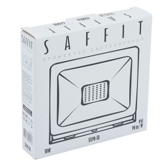 Светодиодный прожектор SAFFIT SFL90-50 IP65 50W 6400K черный, 55066