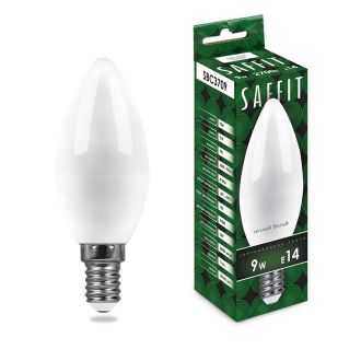 Лампа светодиодная SAFFIT SBC3709 Свеча E14 9W 230V 2700K, 55078