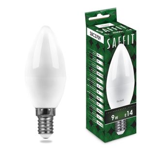 Лампа светодиодная SAFFIT SBC3709 Свеча E14 9W 230V 4000K, 55079