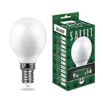 Лампа светодиодная SAFFIT SBG4509 Шарик E14 9W 230V 2700K, 55080