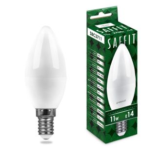Лампа светодиодная SAFFIT SBC3711 Свеча E14 11W 230V 2700K, 55131