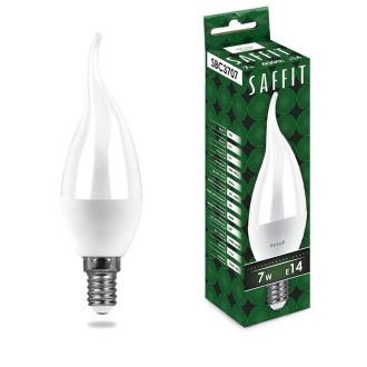 Лампа светодиодная SAFFIT SBC3707 Свеча на ветру E14 7W 230V 6400K, 55142