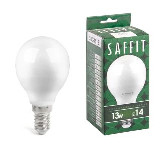 Лампа светодиодная SAFFIT SBG4513 Шарик E14 13W 230V 6400K, 55159