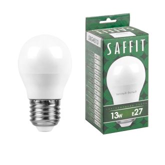 Лампа светодиодная SAFFIT SBG4513 Шарик E27 13W 230V 2700K, 55160