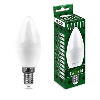 Лампа светодиодная SAFFIT SBC3709 Свеча E14 9W 230V 6400K, 55170