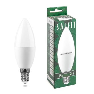 Лампа светодиодная SAFFIT SBC3715 Свеча E14 15W 230V 2700K, 55203