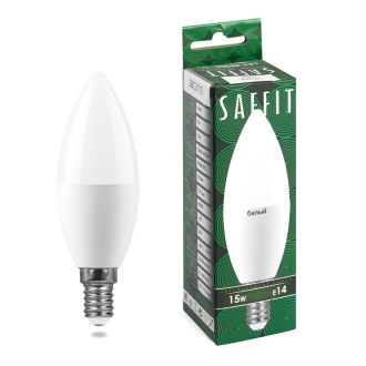 Лампа светодиодная SAFFIT SBC3715 Свеча E14 15W 230V 4000K, 55204
