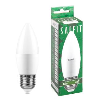 Лампа светодиодная SAFFIT SBC3715 Свеча E27 15W 230V 4000K, 55206