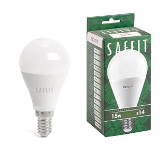 Лампа светодиодная SAFFIT SBG4515 Шарик E14 15W 230V 4000K, 55210