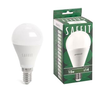 Лампа светодиодная SAFFIT SBG4515 Шарик E14 15W 230V 6400K, 55211