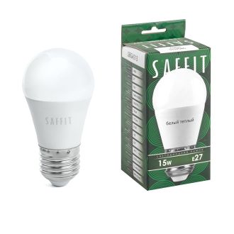 Лампа светодиодная SAFFIT SBG4515 Шарик E27 15W 230V 2700K, 55212