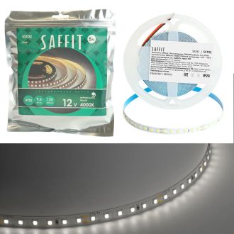 Лента светодиодная SST02 SAFFIT 120SMD(2835)/м 9.6Вт/м 12V 5000*8*1.22мм 4000К, IP20, 55241