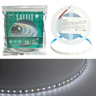 Лента светодиодная SST02 SAFFIT 120SMD(2835)/м 9.6Вт/м 12V 5000*8*1.22мм 6500К, IP20, 55242