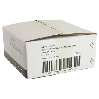 Лента светодиодная SST20 SAFFIT 60SMD(2835)/м 6Вт/м 220V 50м, 3000K, IP65, 55243 (комплект 50 шт.)