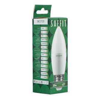 Лампа светодиодная SAFFIT SBC3720 Свеча E27 20W 230V 6400K, 55271