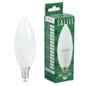 Лампа светодиодная SAFFIT SBC3720 Свеча E14 20W 230V 2700K, 55272