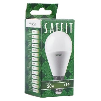 Лампа светодиодная SAFFIT SBG4520 Шарик E14 20W 230V 4000K, 55279