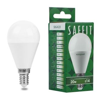 Лампа светодиодная SAFFIT SBG4520 Шарик E14 20W 230V 6400K, 55280