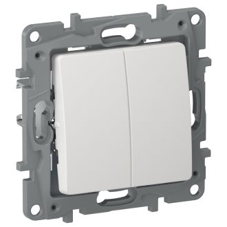 Выключатель двухклавишный молочный, Etika, Legrand (IEK) 6710021