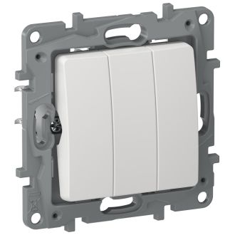 Выключатель трехклавишный молочный, Etika Plus, Legrand (IEK) 6710431
