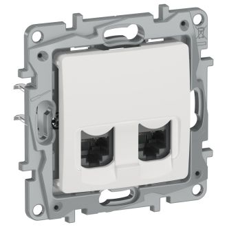 Розетка RJ-45 2 разъема кат. 5 молочная, Etika
