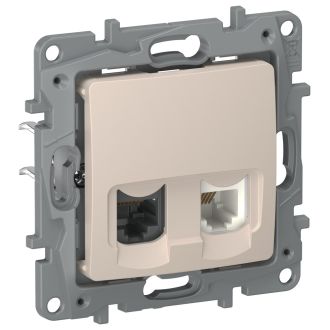Розетка RJ-11 + RJ-45 2 разъема кат. 5 песочная, Etika, Legrand (IEK) 6711521