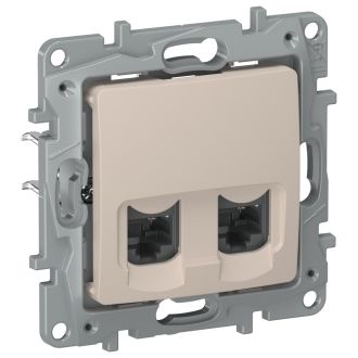 Розетка RJ-45 2 разъема кат. 6 песочная, Etika, Legrand (IEK) 6711541