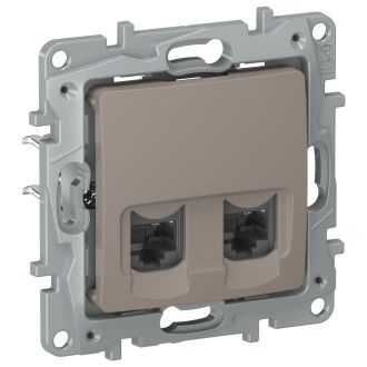 Розетка RJ-45 2 разъема кат. 6 цвета капучино, Etika, Legrand (IEK) 6714541