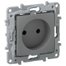 Розетка без заземления цвета мокрый асфальт, Etika, Legrand (IEK) 6715201 Розетка без заземления цвета мокрый асфальт, Etika, Legrand (IEK) 6715201