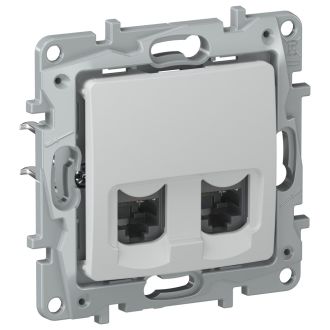 Розетка RJ-45 2 разъема кат. 5 цвета галька, Etika