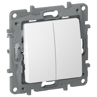 Выключатель-переключатель двухклавишный белый, Etika Plus, Legrand (IEK) 6722121