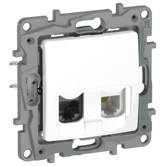 Розетка RJ-11 + RJ-45 2 разъема кат. 5 белая, Etika, Legrand (IEK) 6722521