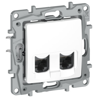 Розетка RJ-45 2 разъема кат. 5 белая, Etika