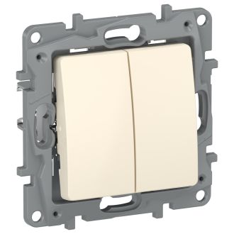 Выключатель двухклавишный слоновая кость, Etika, Legrand (IEK) 6723021