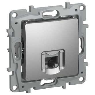Розетка интернет RJ-45 кат. 5 цвета алюминий, Etika