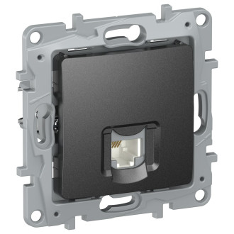 Розетка телефонная RJ-11 цвета антрацит, Etika, Legrand (IEK) 6726401