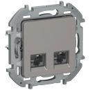 Розетка двойная RJ-45 кат. 5e UTP дымчатый, Inspiria, Legrand (IEK) 6731271