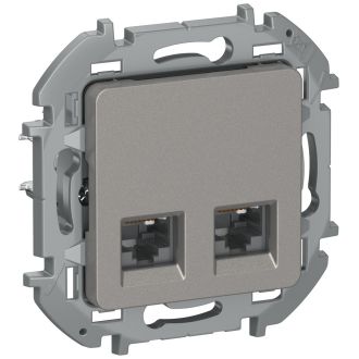 Розетка двойная RJ-45 кат. 5e UTP дымчатый, Inspiria, Legrand (IEK) 6731271