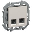 Розетка двойная RJ-45 кат. 5e UTP цвета шампань, Inspiria, Legrand (IEK) 6731281