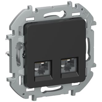 Двойная розетка RJ 45 - категория 6 - UTP - INSPIRIA - чёрный матовый, Legrand (IEK) 6732291