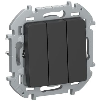 Выключатель 3-кл. сх05 10АХ, Inspiria, цвет чёрный матовый, Legrand (IEK) 6735491