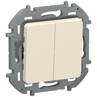 Выключатель двухклавишный слоновая кость, Inspiria, Legrand (IEK) 6736211