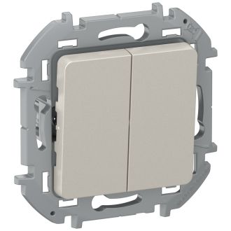 Выключатель двухклавишный цвета шампань, Inspiria, Legrand (IEK) 6736281