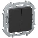 Выключатель двухклавишный чёрный матовый, Inspiria, Legrand (IEK) 6736291 Выключатель двухклавишный чёрный матовый, Inspiria, Legrand (IEK) 6736291