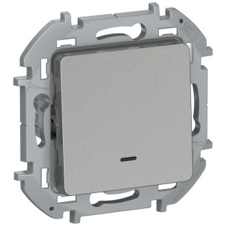 Переключатель с подсветкой/индикацией алюминий, Inspiria, Legrand (IEK) 6736621