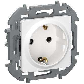 Розетка с заземлением со шторками белый, Inspiria, Legrand (IEK) 6737301