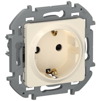 Розетка с заземлением со шторками слоновая кость, Inspiria , Legrand (IEK) 6737311