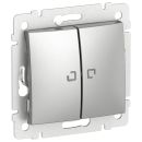 Переключатель 2кл с подсветкой 6/2L 10АХ б/к, Valena, цвет алюминий, Legrand (IEK) 6902121 Переключатель 2кл с подсветкой 6/2L 10АХ б/к, Valena, цвет алюминий, Legrand (IEK) 6902121