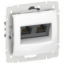 Розетка компьютерная двойная RJ45 категория 5e UTP - Legrand Valena - монтаж на винтах - белый, Legrand (IEK) 6942921 Розетка компьютерная двойная RJ45 категория 5e UTP - Legrand Valena - монтаж на винтах - белый, Legrand (IEK) 6942921