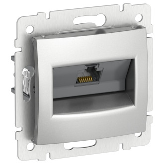 RJ-45 UTP 1 разъем с захватами - цвета алюминий, Valena, Legrand (IEK) 6943341